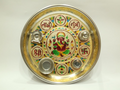Meenakari Stainless Steel Poojathali with accessories