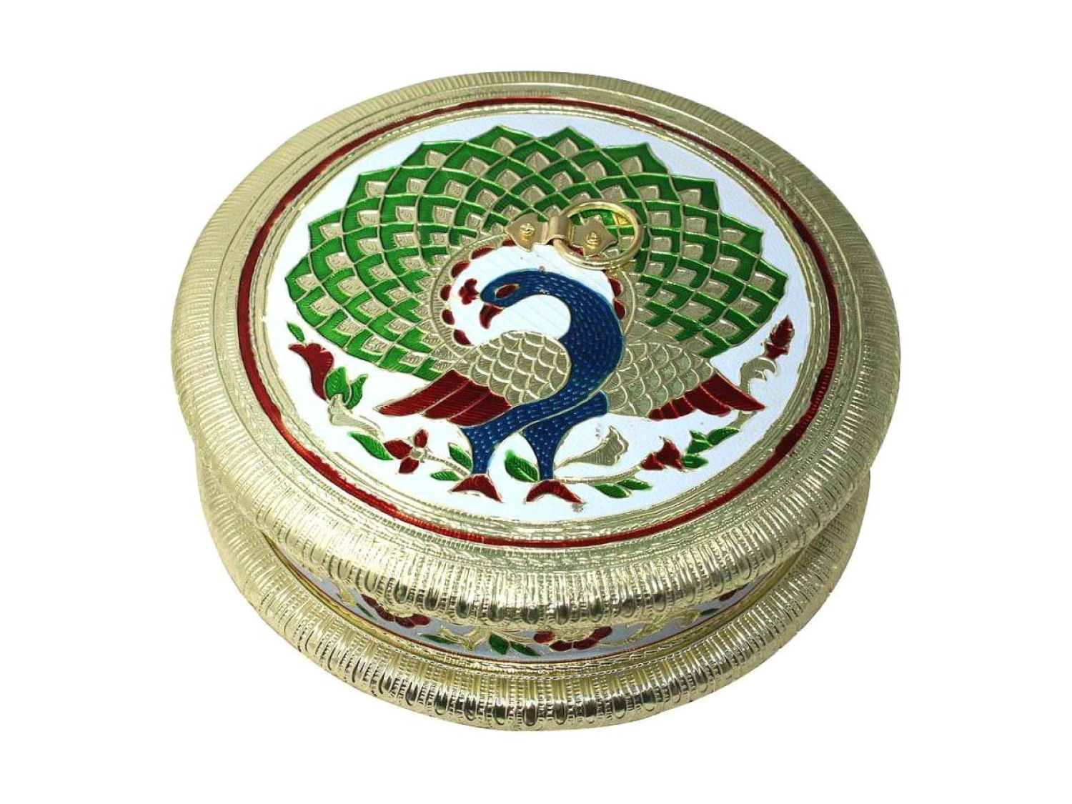 Peacock Rounded Wooden Dry Fruit Box_#6