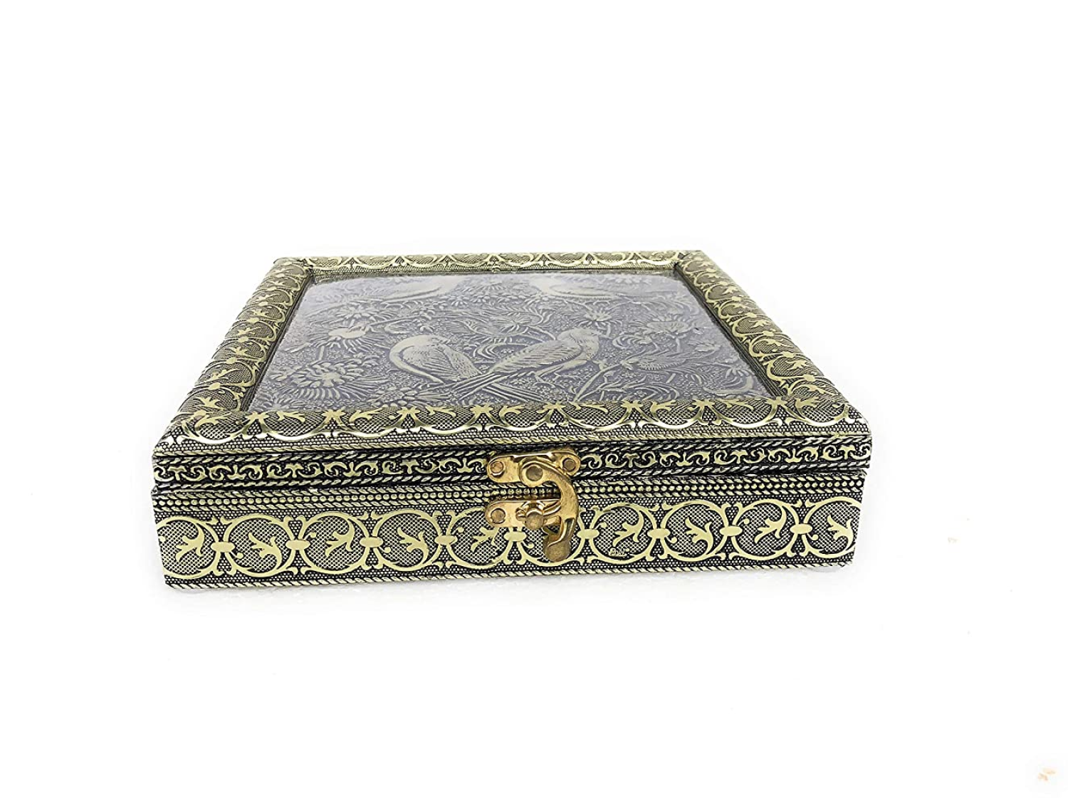 Golden Parrot Wooden Dry Fruit Box_#03