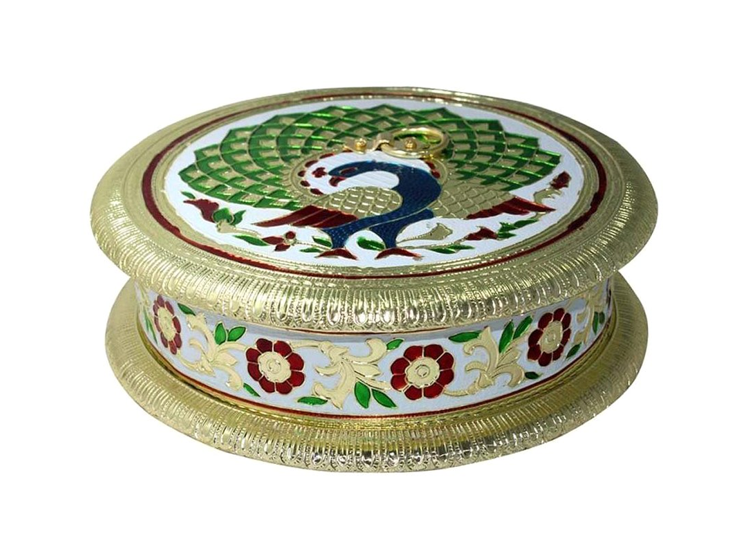 Peacock Rounded Wooden Dry Fruit Box_#6