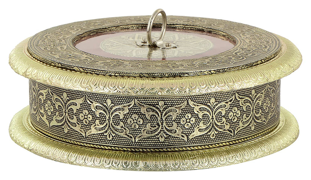 Golden Rounded Wooden Dry Fruit Box_#5
