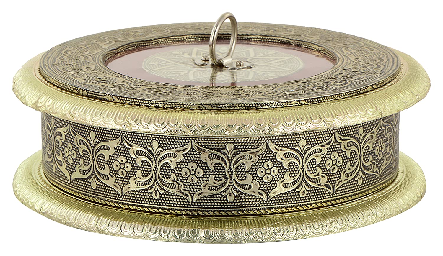 Golden Rounded Wooden Dry Fruit Box_#5