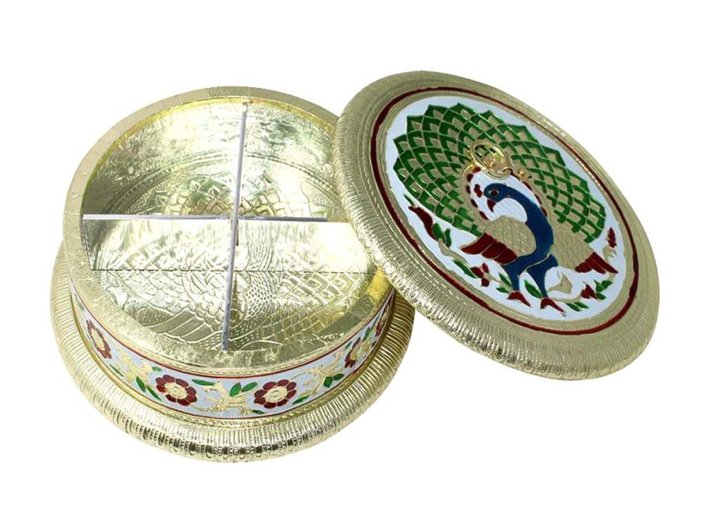 Peacock Rounded Wooden Dry Fruit Box_#6
