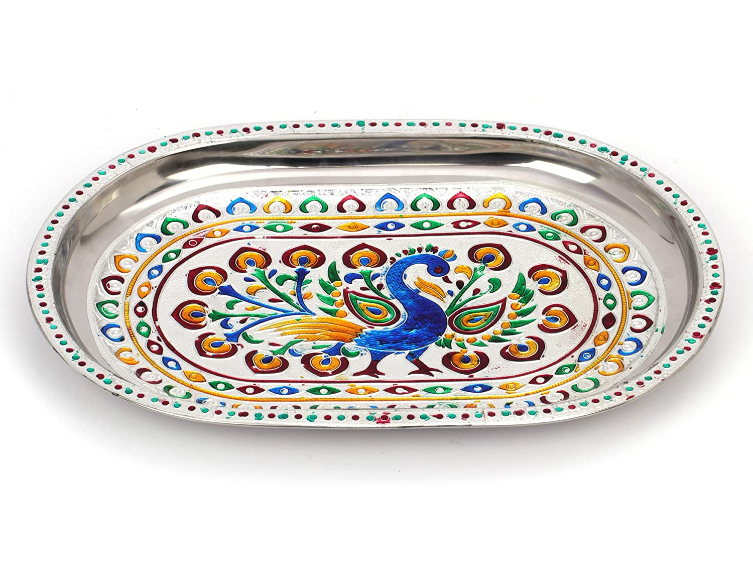 Stainless Steel Design Serving Tray Set with 6 Glasses #08