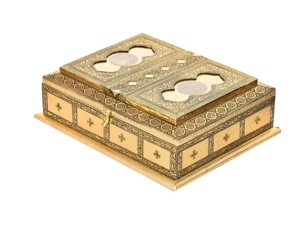 Gold Wooden Holy Khana kaba Quran Box/Rehal Box_#03 (No Quran only Box)