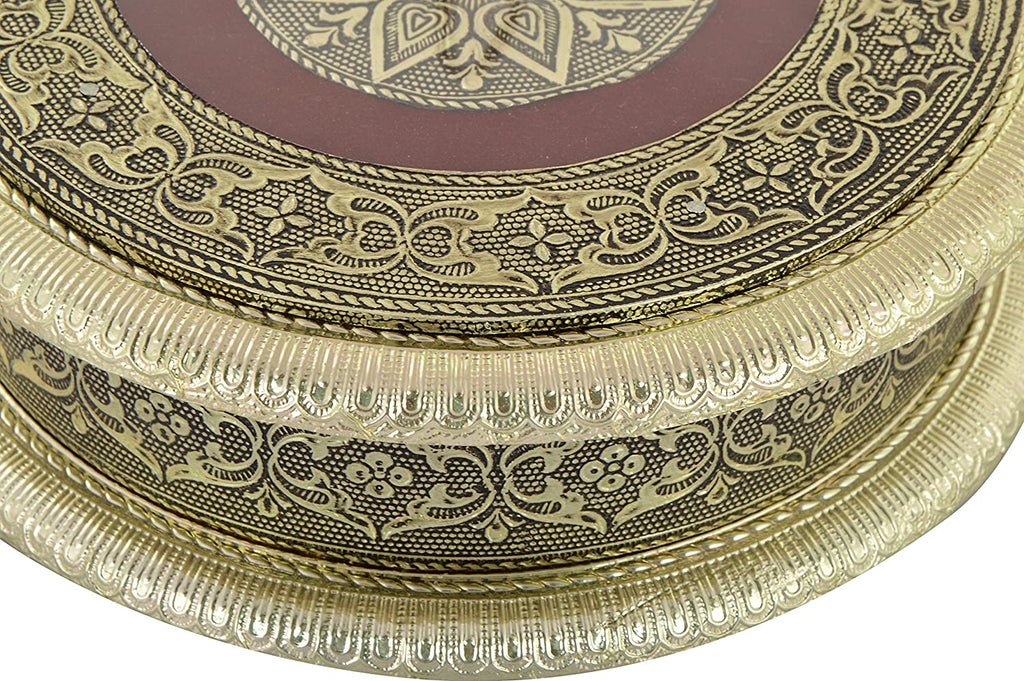 Golden Rounded Wooden Dry Fruit Box_#5