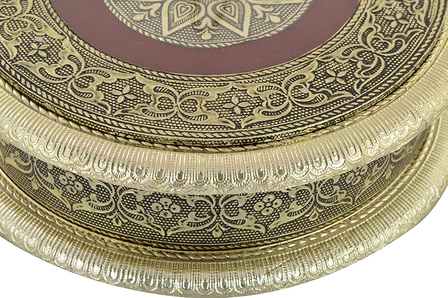 Golden Rounded Wooden Dry Fruit Box_#5