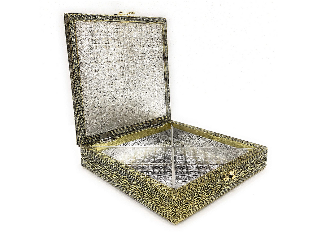 Golden Elephant Wooden Dry Fruit Box_#02