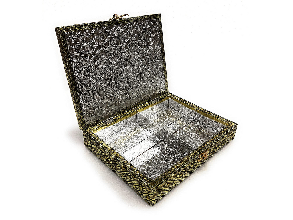 Golden Radha-Krishna Wooden Dry Fruit Box_#04